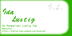 ida lustig business card